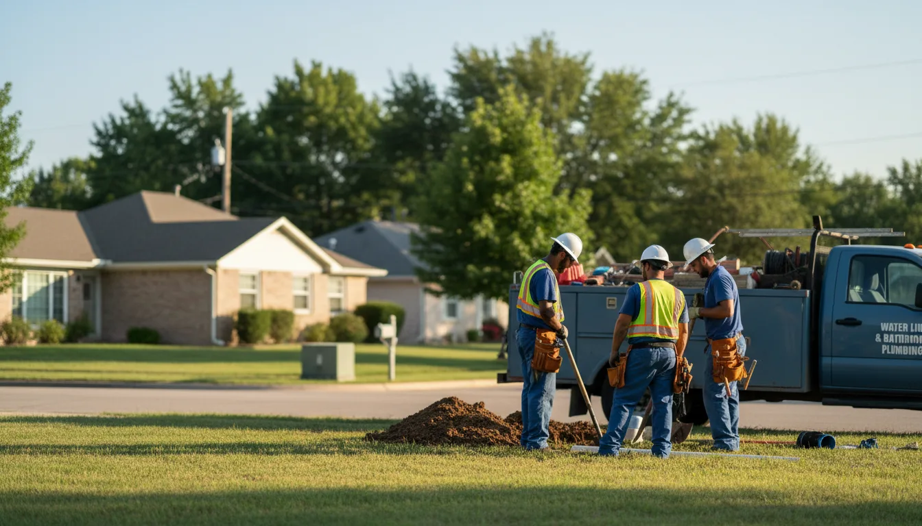 Residential water line and bathroom plumbing service in Moody, TX